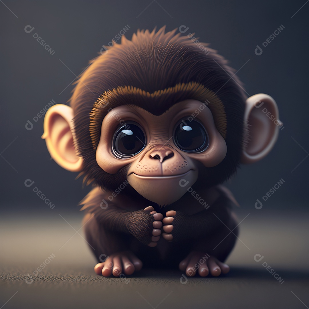 Desenho realista de macaco