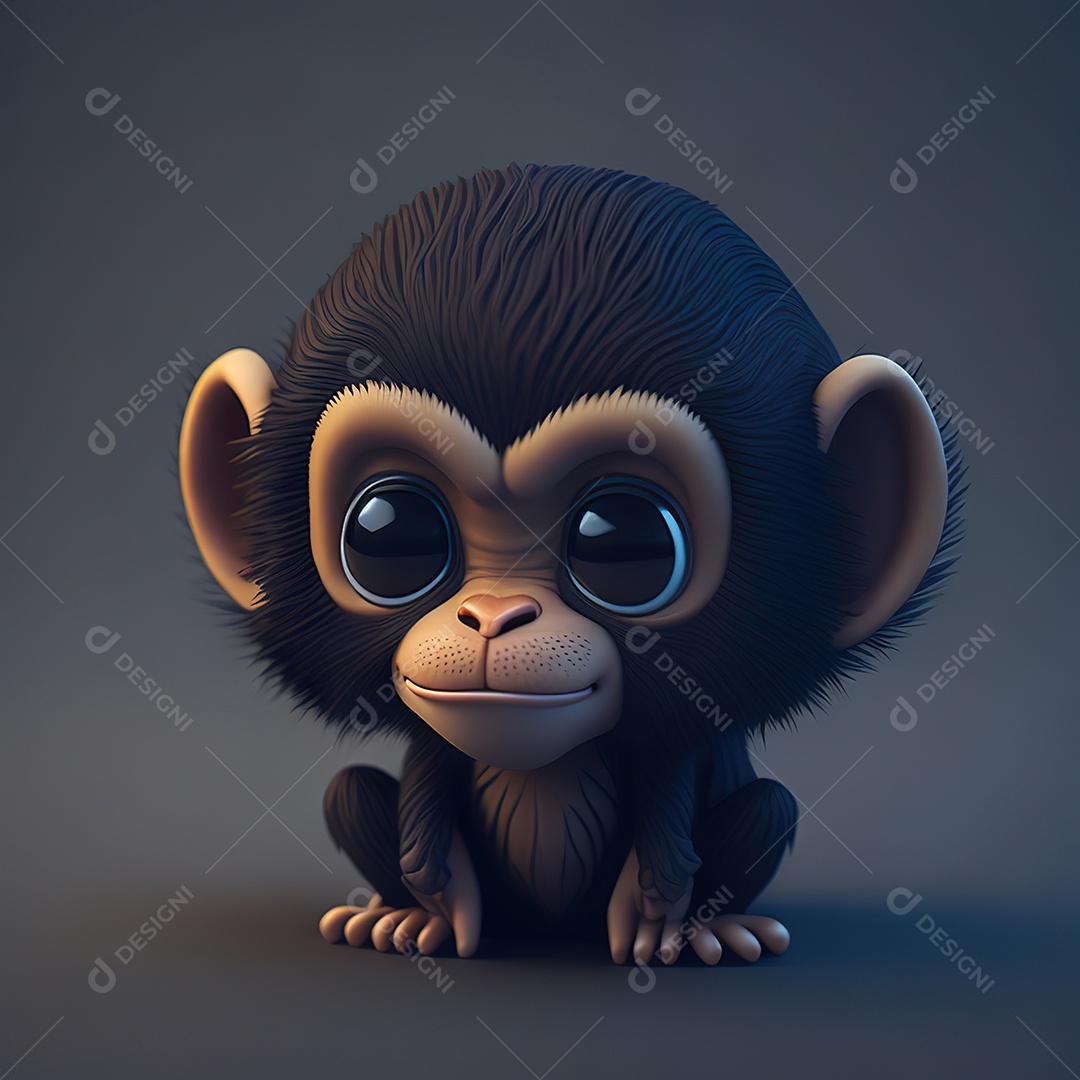 Desenho realista de macaco