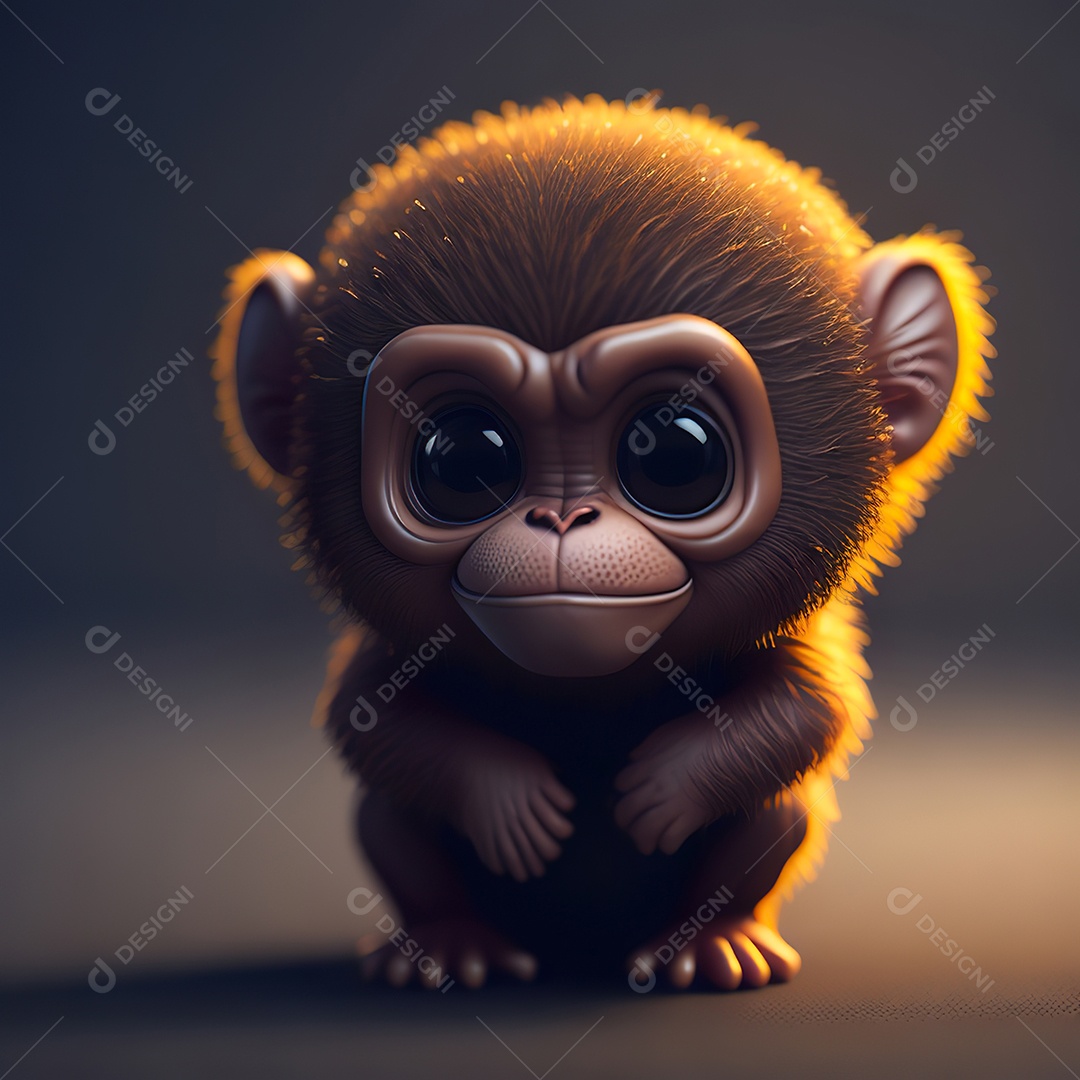 Desenho realista de macaco