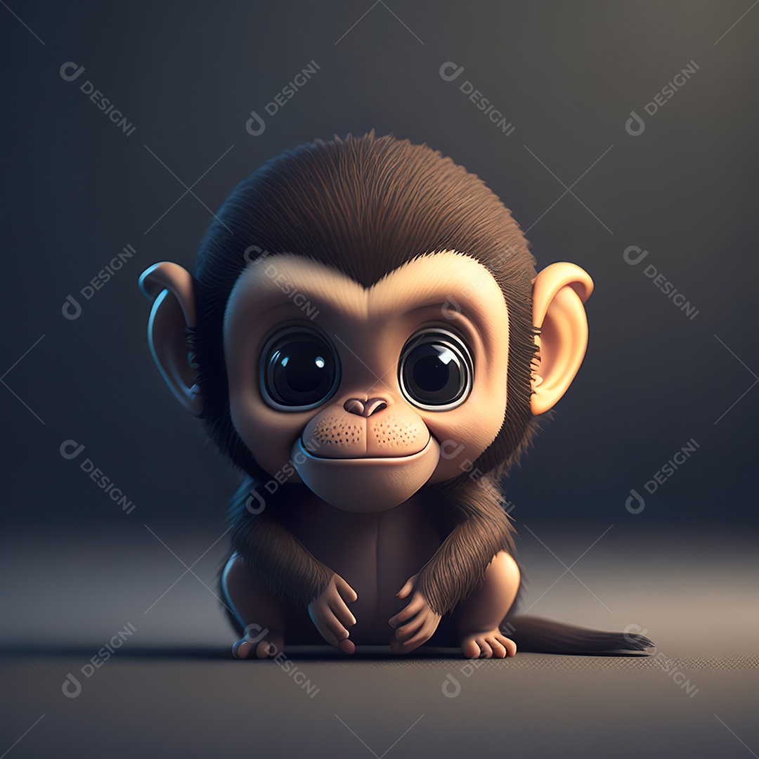 Desenho realista de macaco