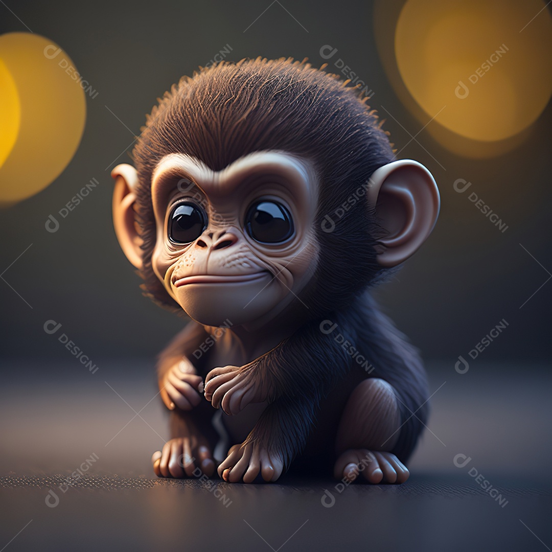 Desenho realista de macaco