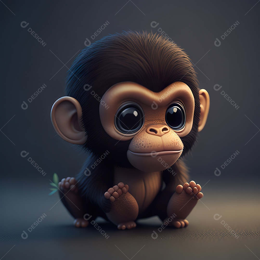 Desenho realista de macaco