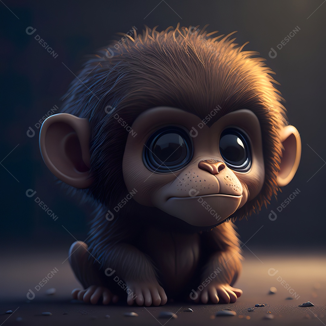 Desenho realista de macaco