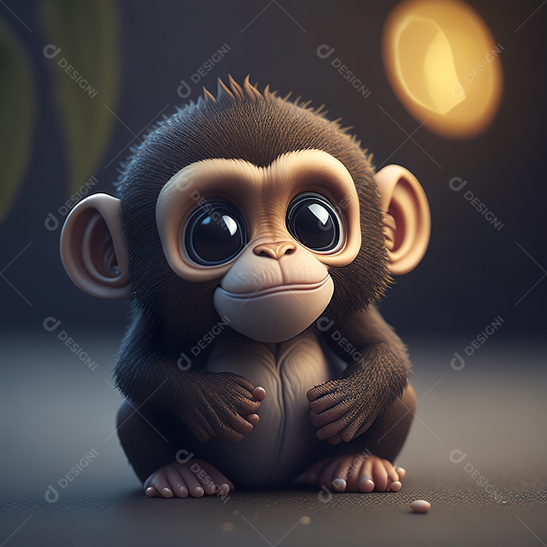 Desenho realista de macaco