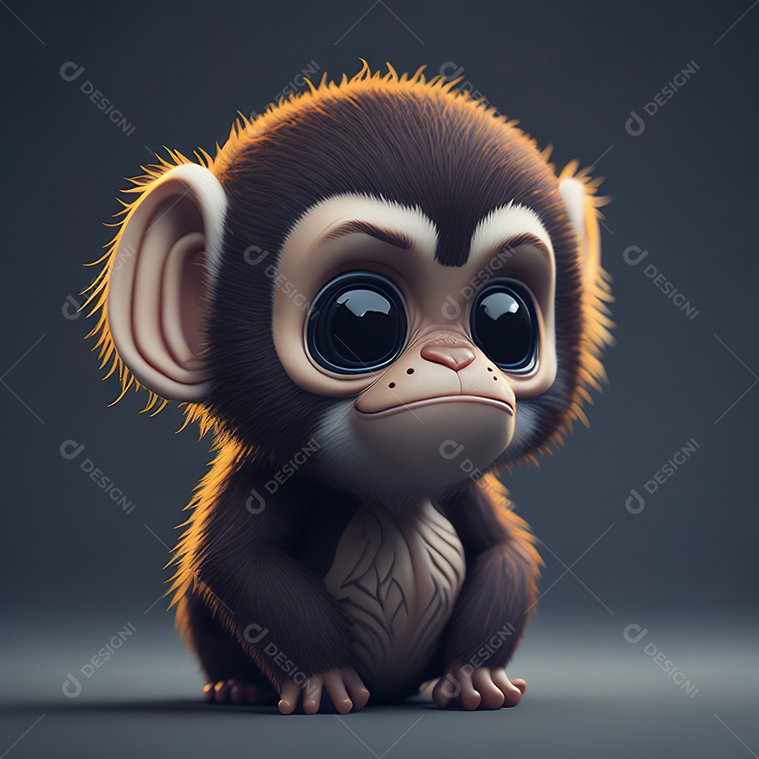 Desenho realista de macaco