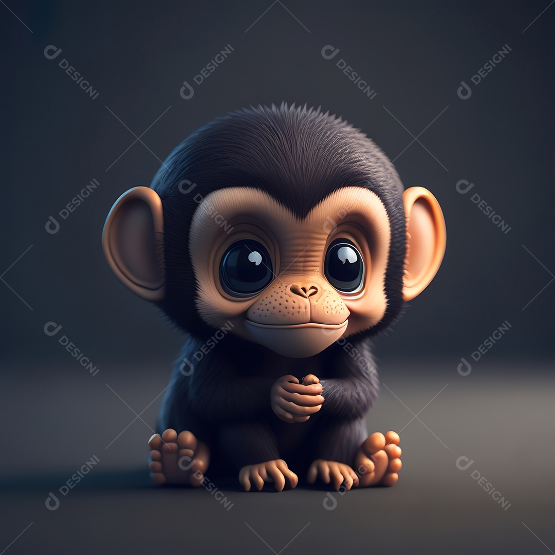 Desenho realista de macaco