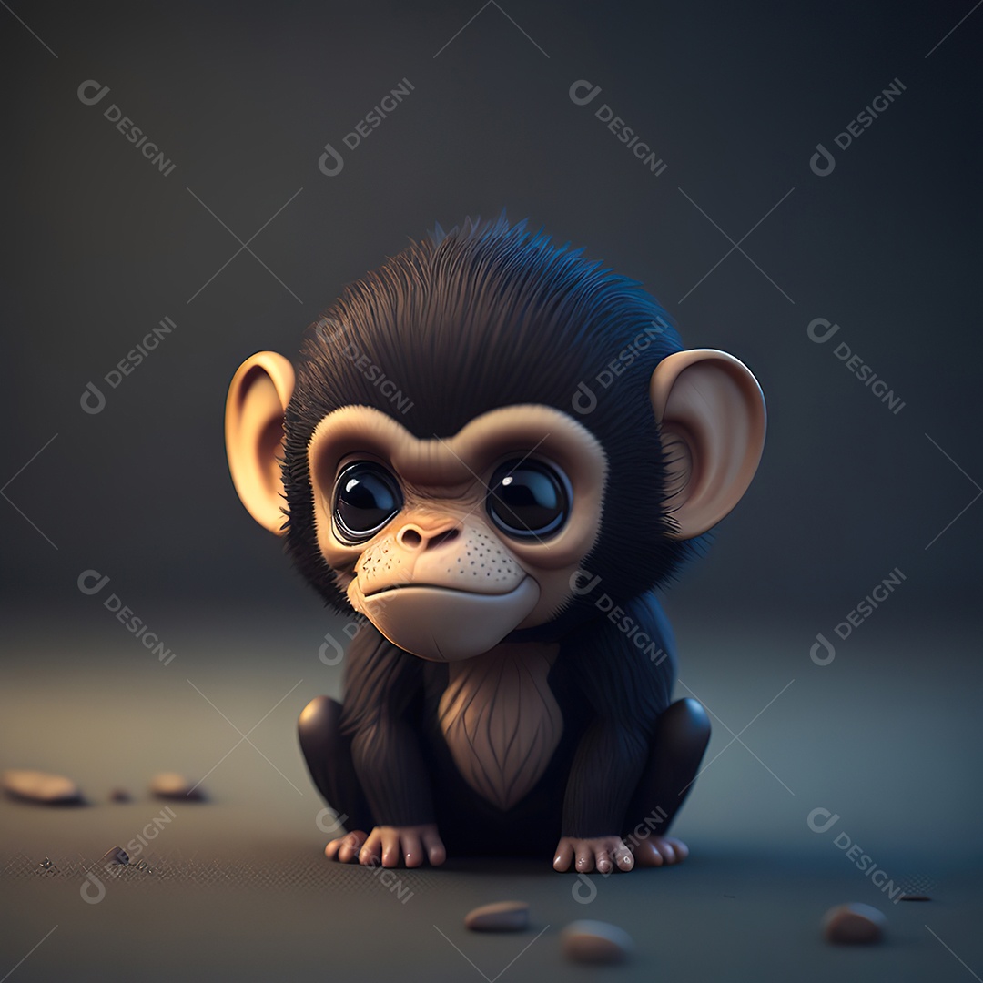 Desenho realista de macaco