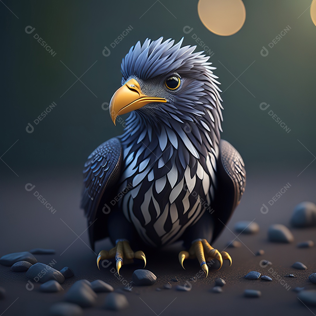 Desenho realista de águia