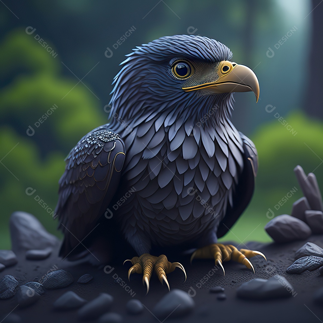 Desenho realista de águia