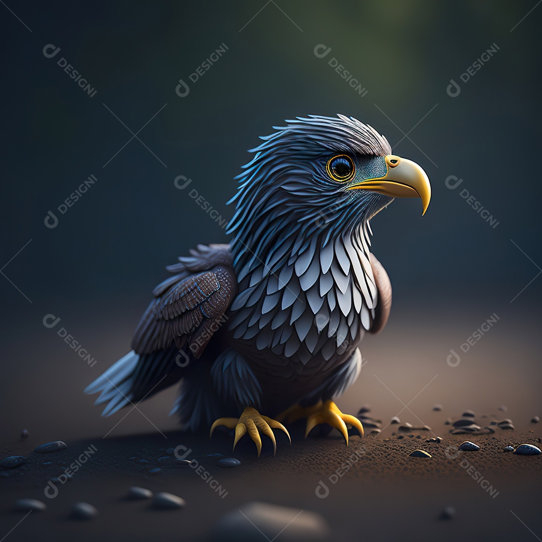 Desenho realista de águia