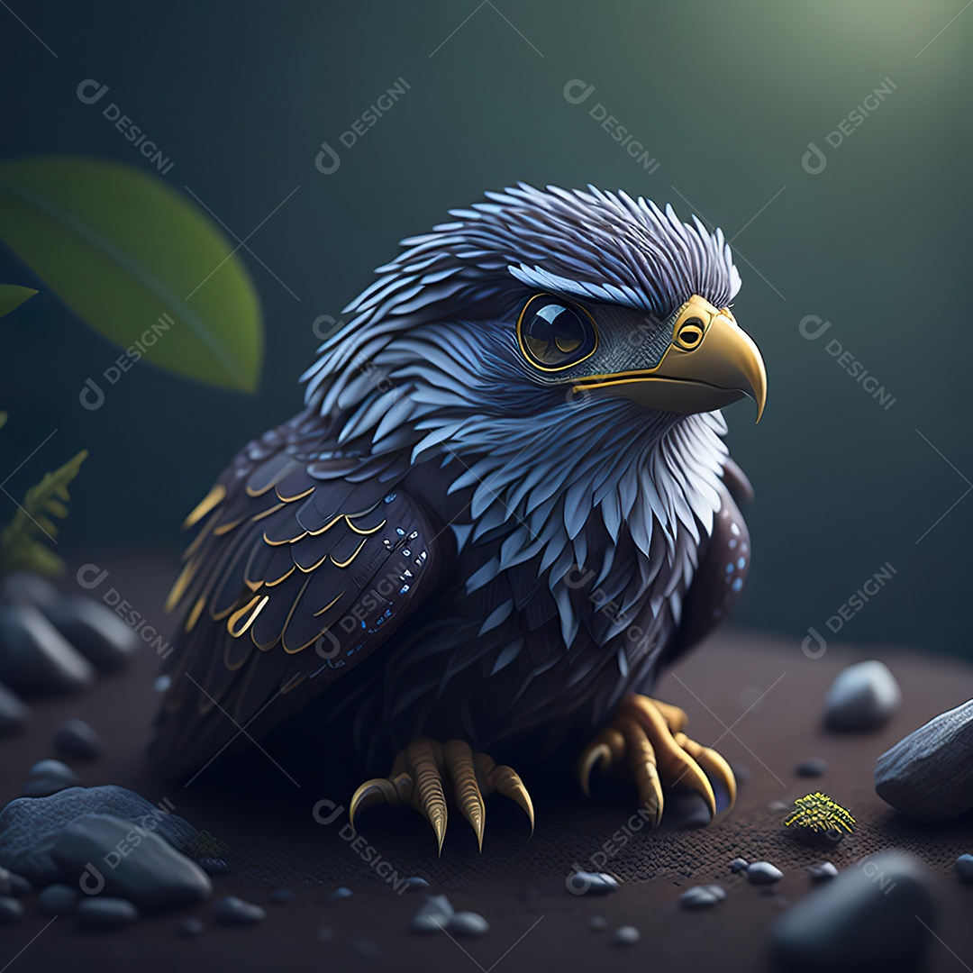 Desenho realista de águia