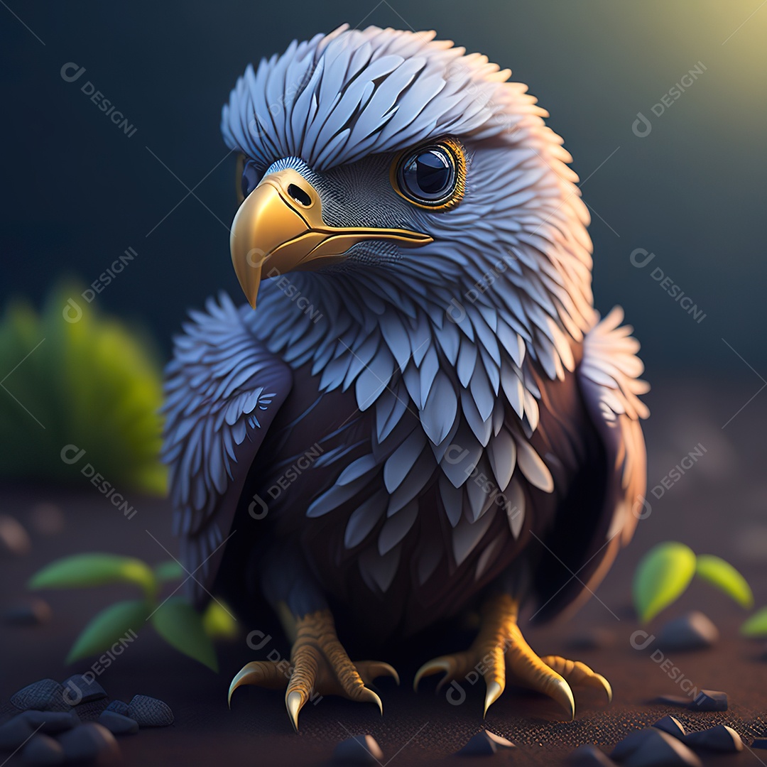 Desenho realista de águia