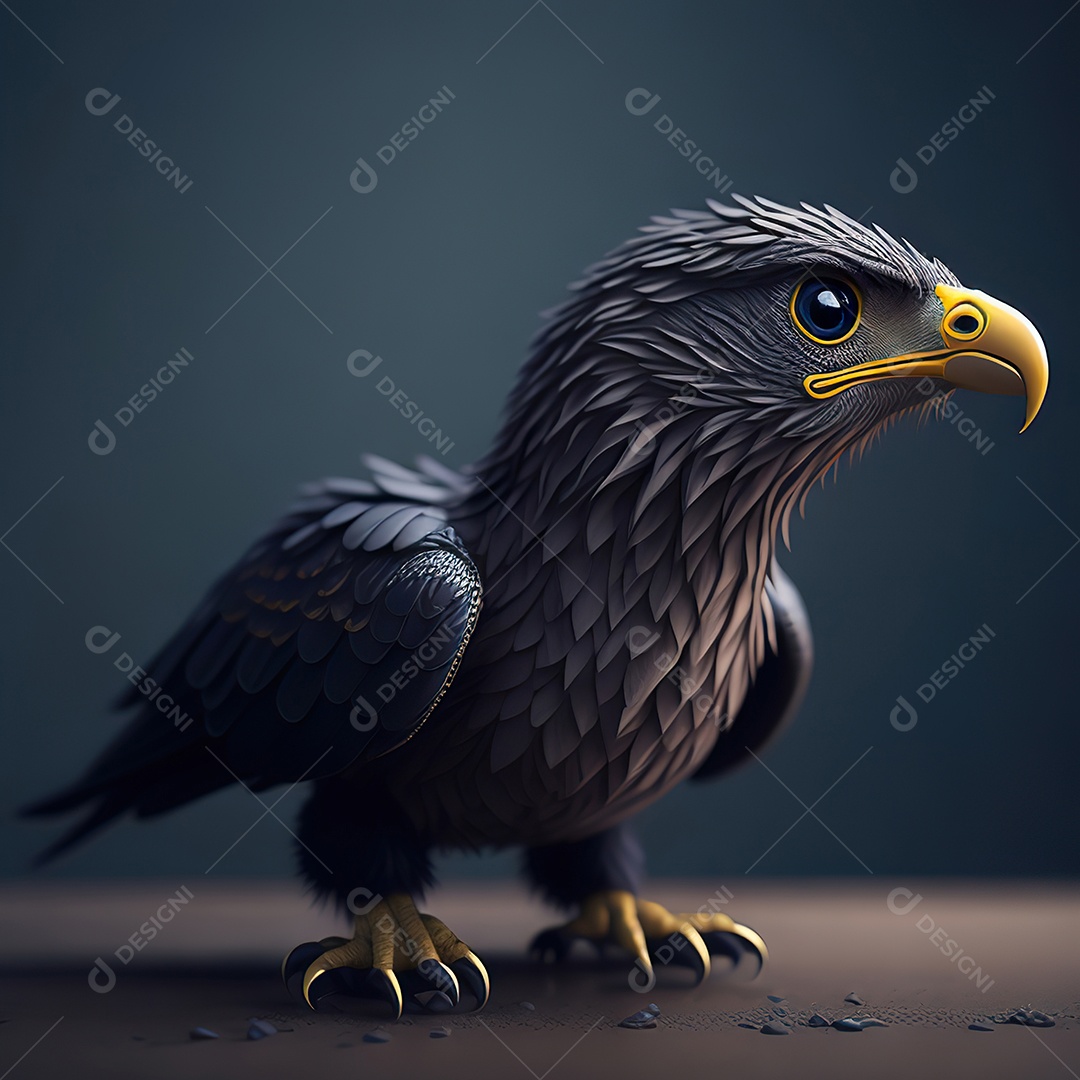 Desenho realista de águia