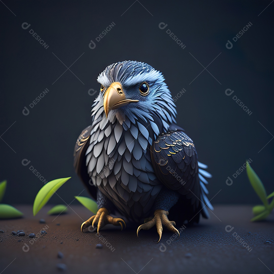 Desenho realista de águia
