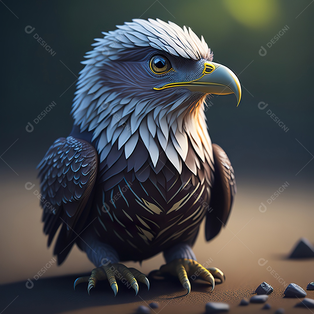Desenho realista de águia