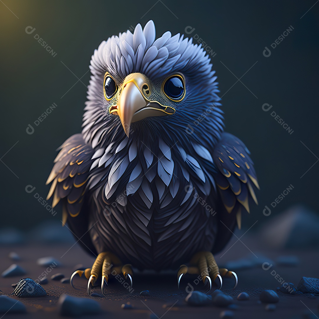 Desenho realista de águia
