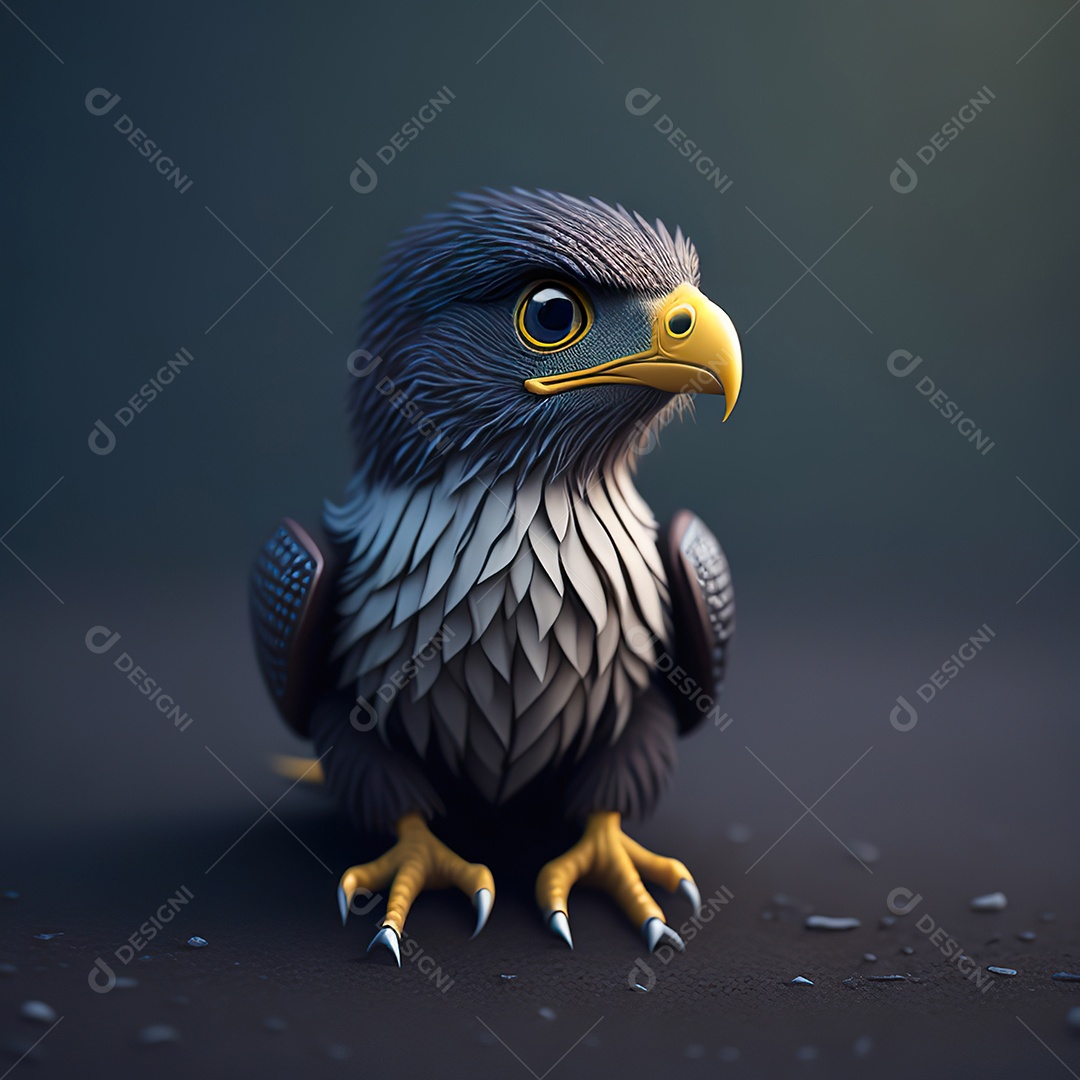 Desenho realista de águia