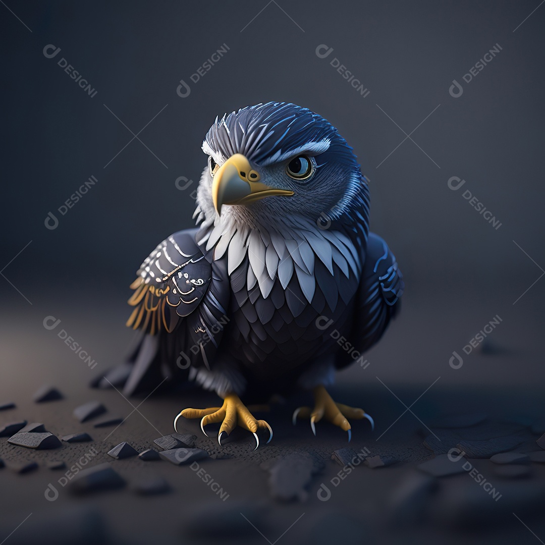 Desenho realista de águia