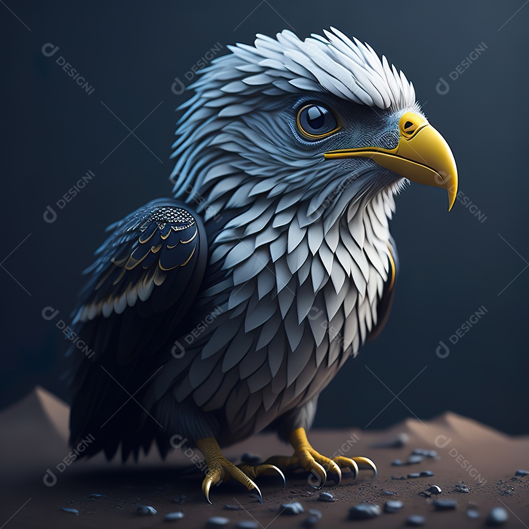 Desenho realista de águia