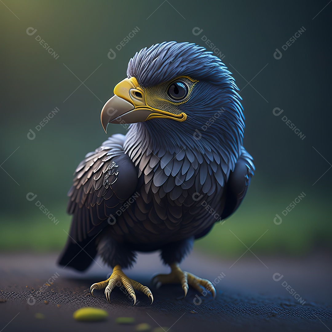 Desenho realista de águia