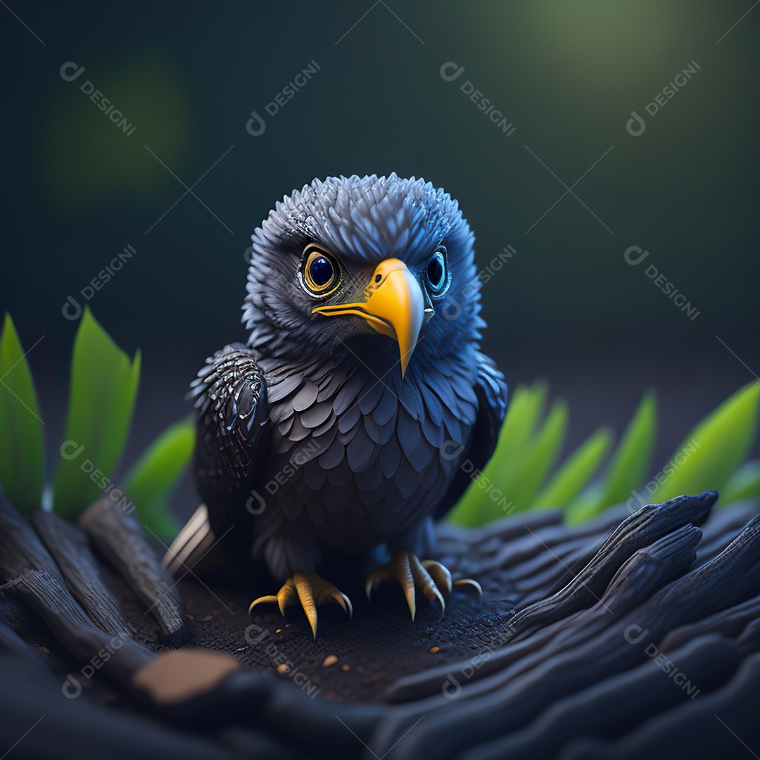 Desenho realista de águia