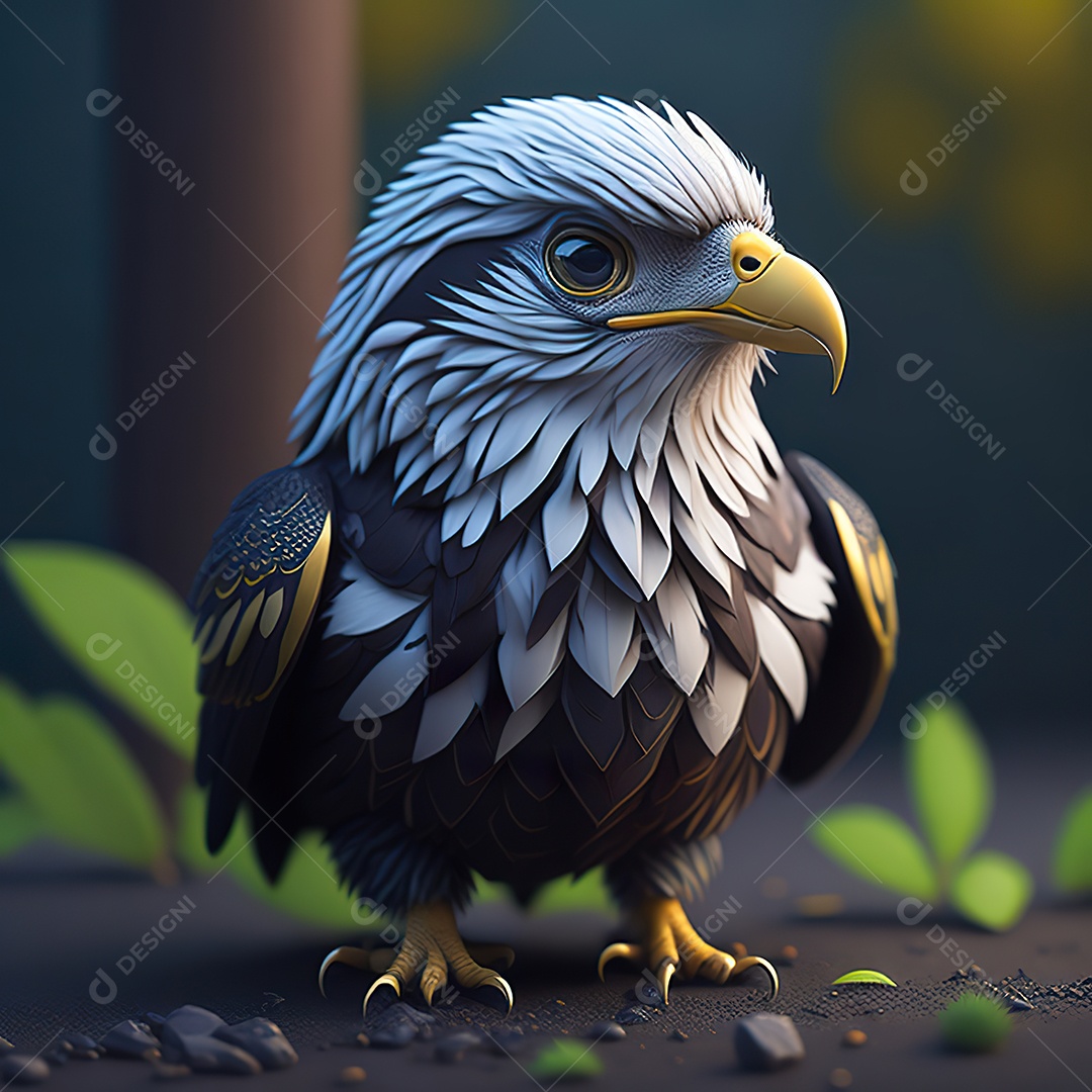 Desenho realista de águia