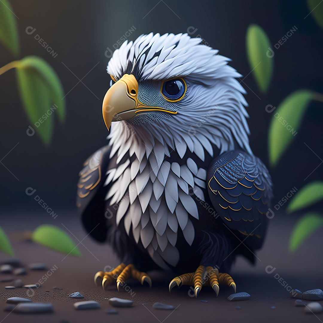 Desenho realista de águia