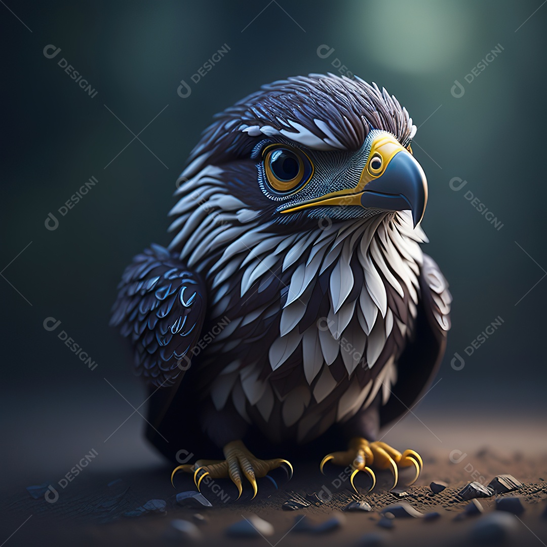 Desenho realista de águia