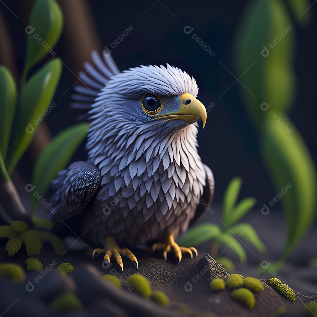 Desenho realista de águia