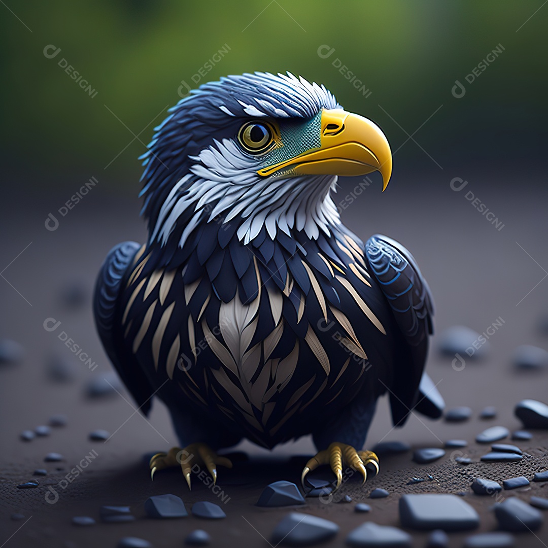 Desenho realista de águia