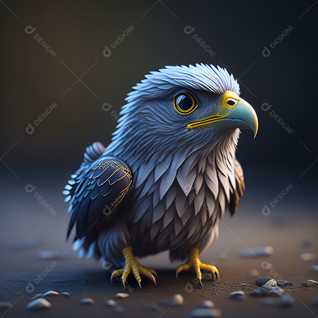 Desenho realista de águia