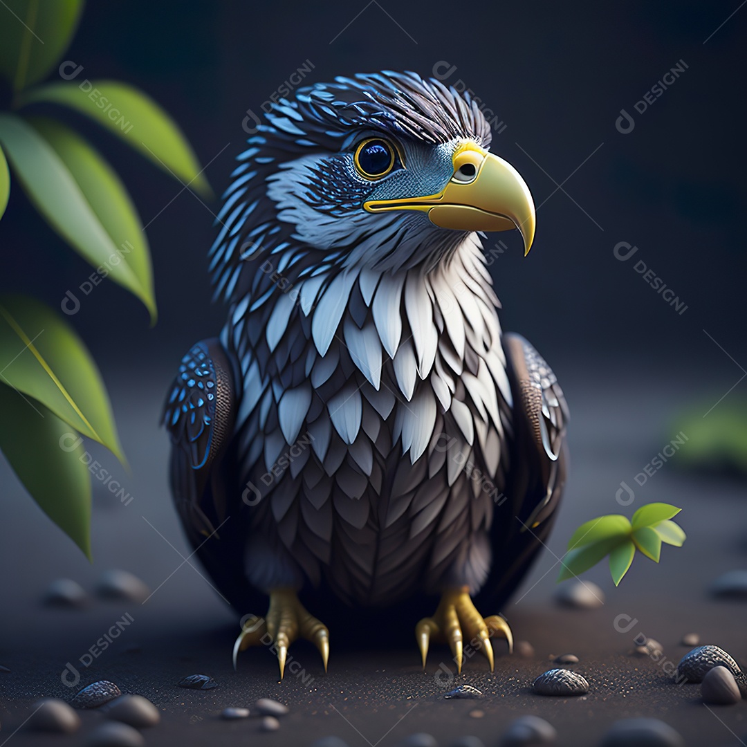 Desenho realista de águia