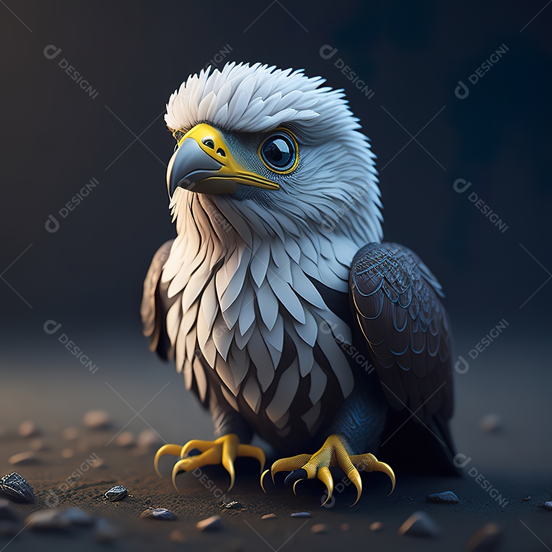 Desenho realista de águia