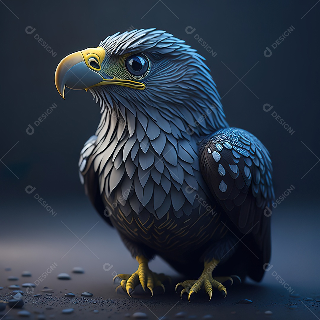Desenho realista de águia