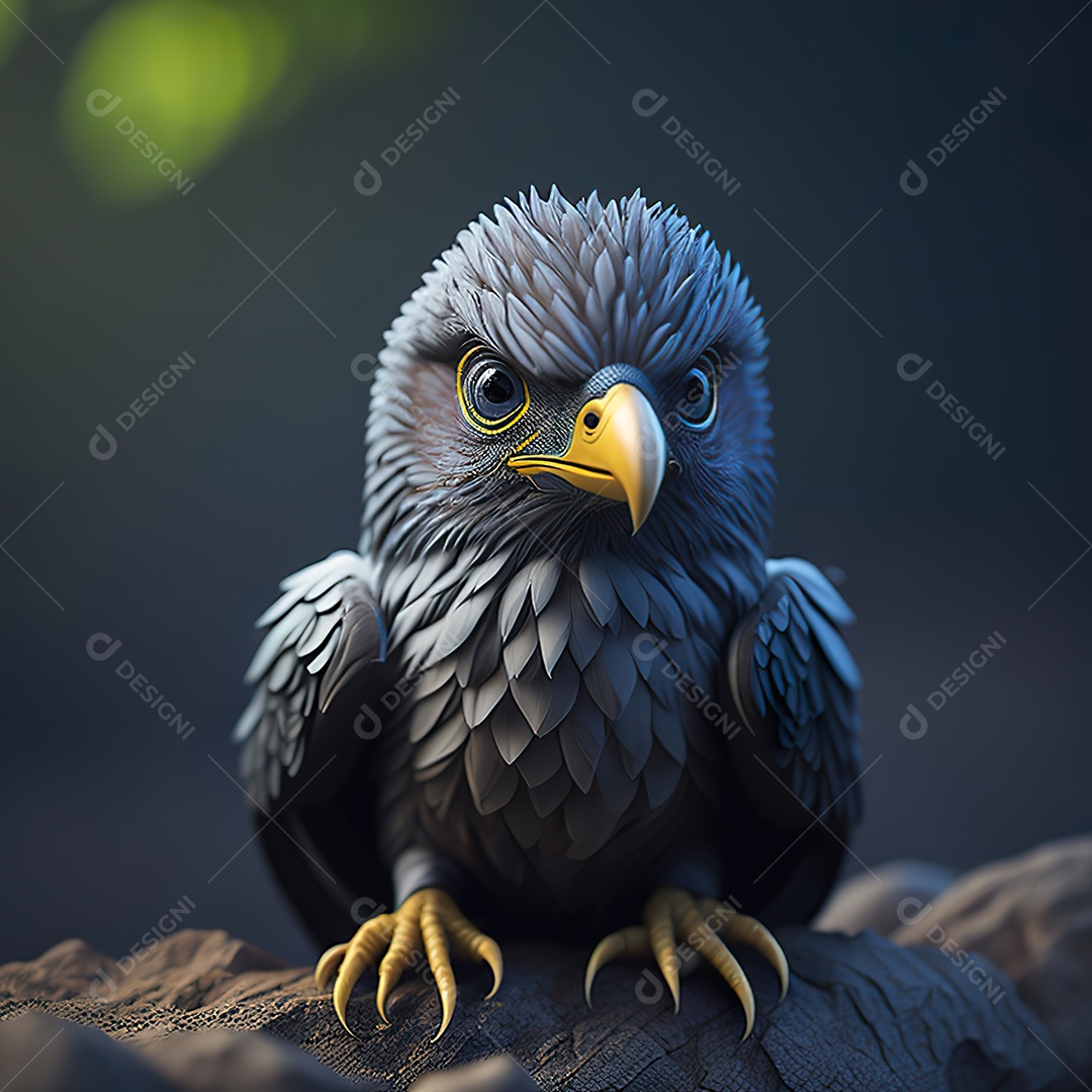 Desenho realista de águia