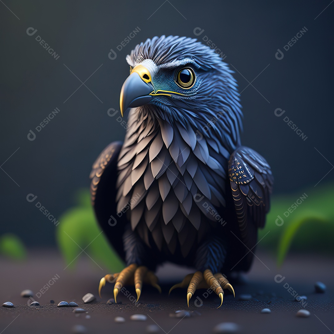 Desenho realista de águia