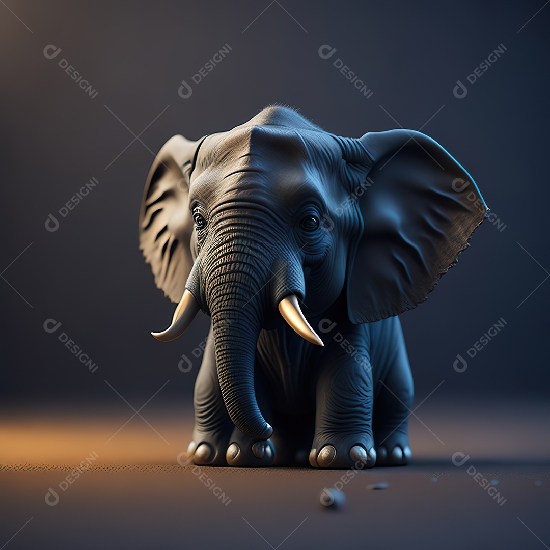 Desenho realista de elefante