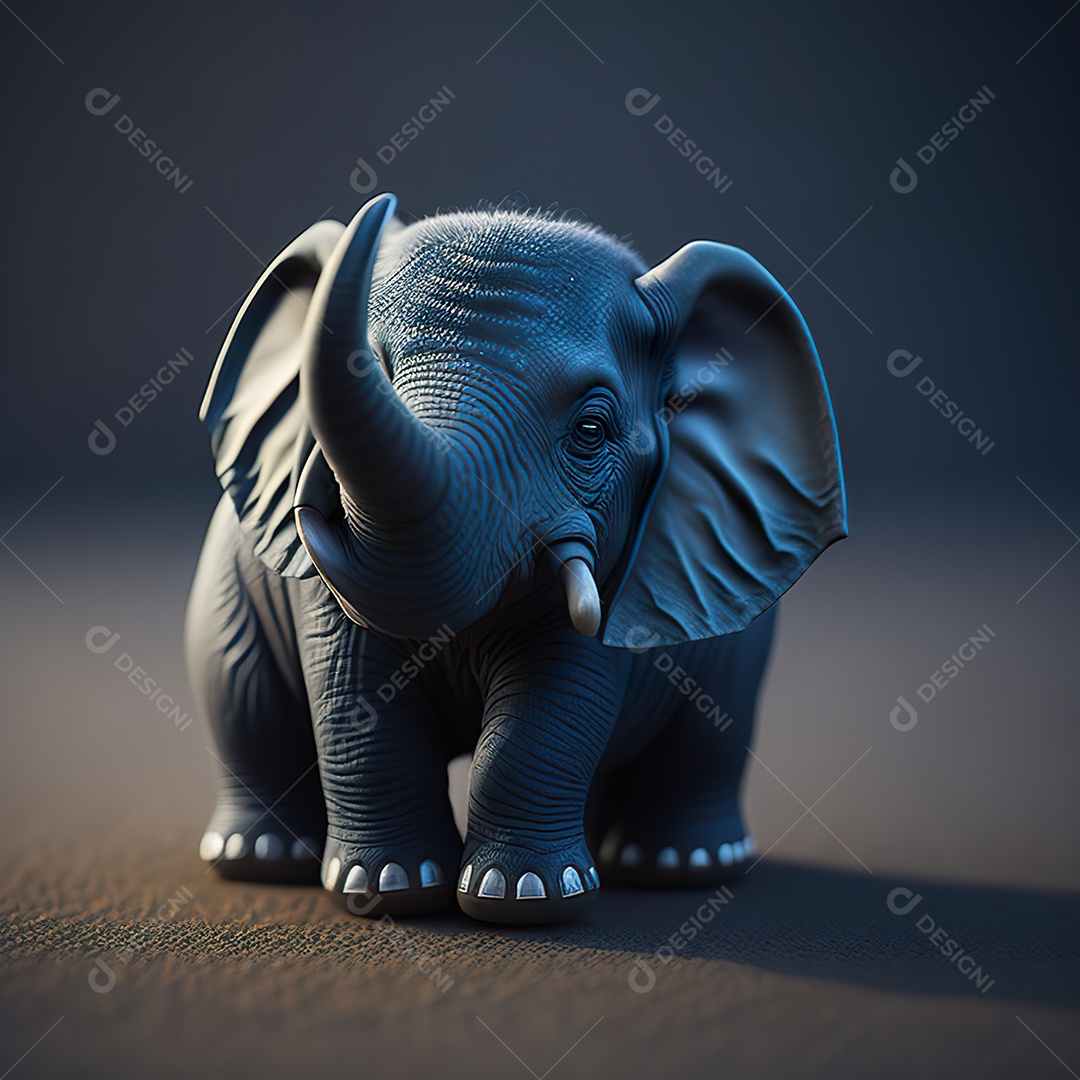 Desenho realista de elefante