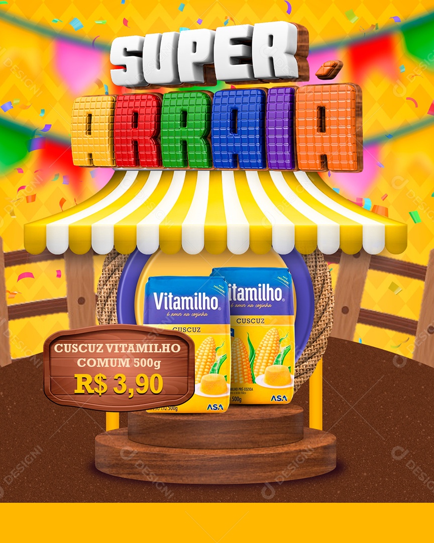 Social Media Feed Super Arraiá Cucuz Mitamilho PSD Editável