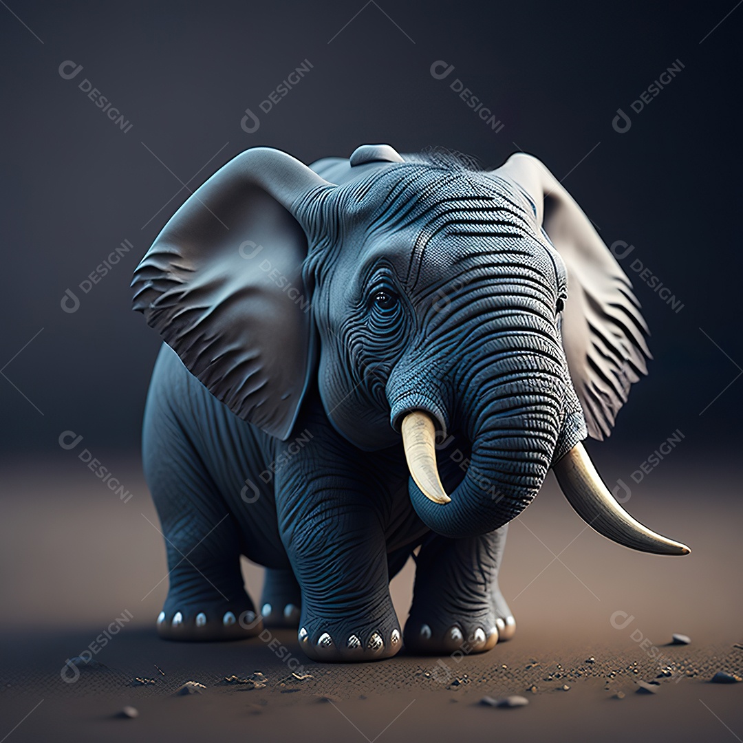 Desenho realista de elefante