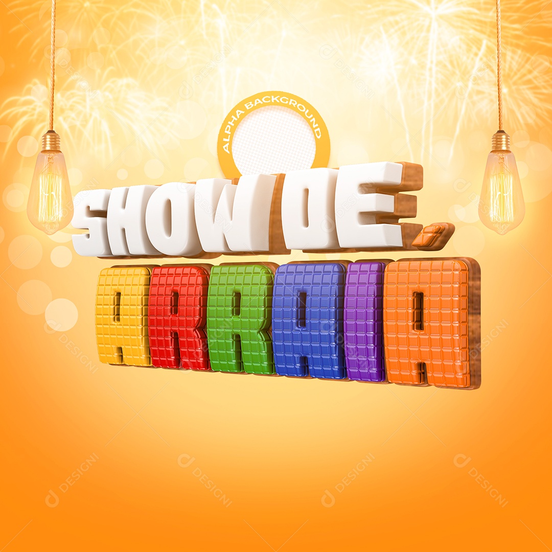 Texto 3D Show De Arraiá Colorido Para Composição PSD