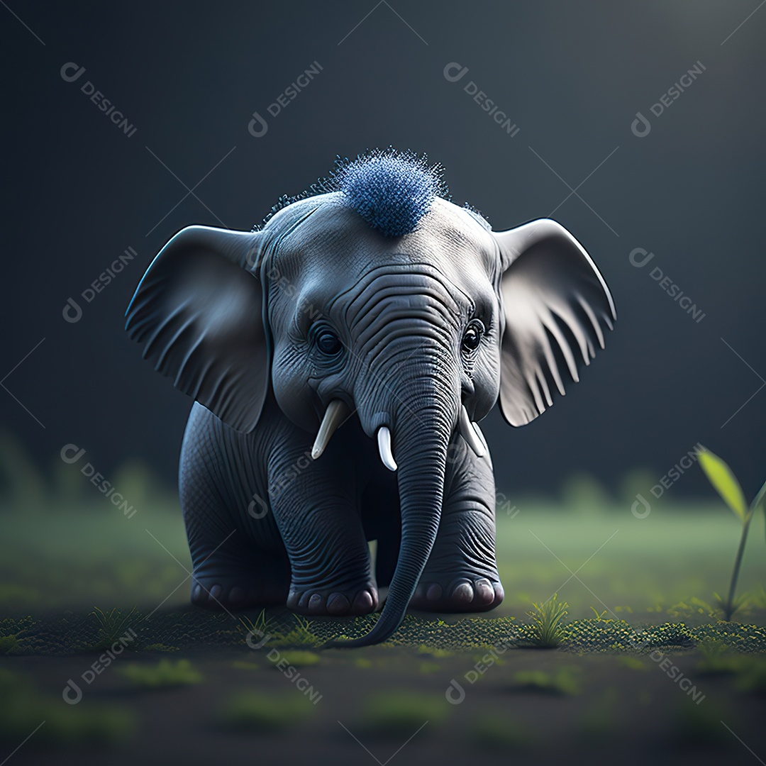 Desenho realista de elefante