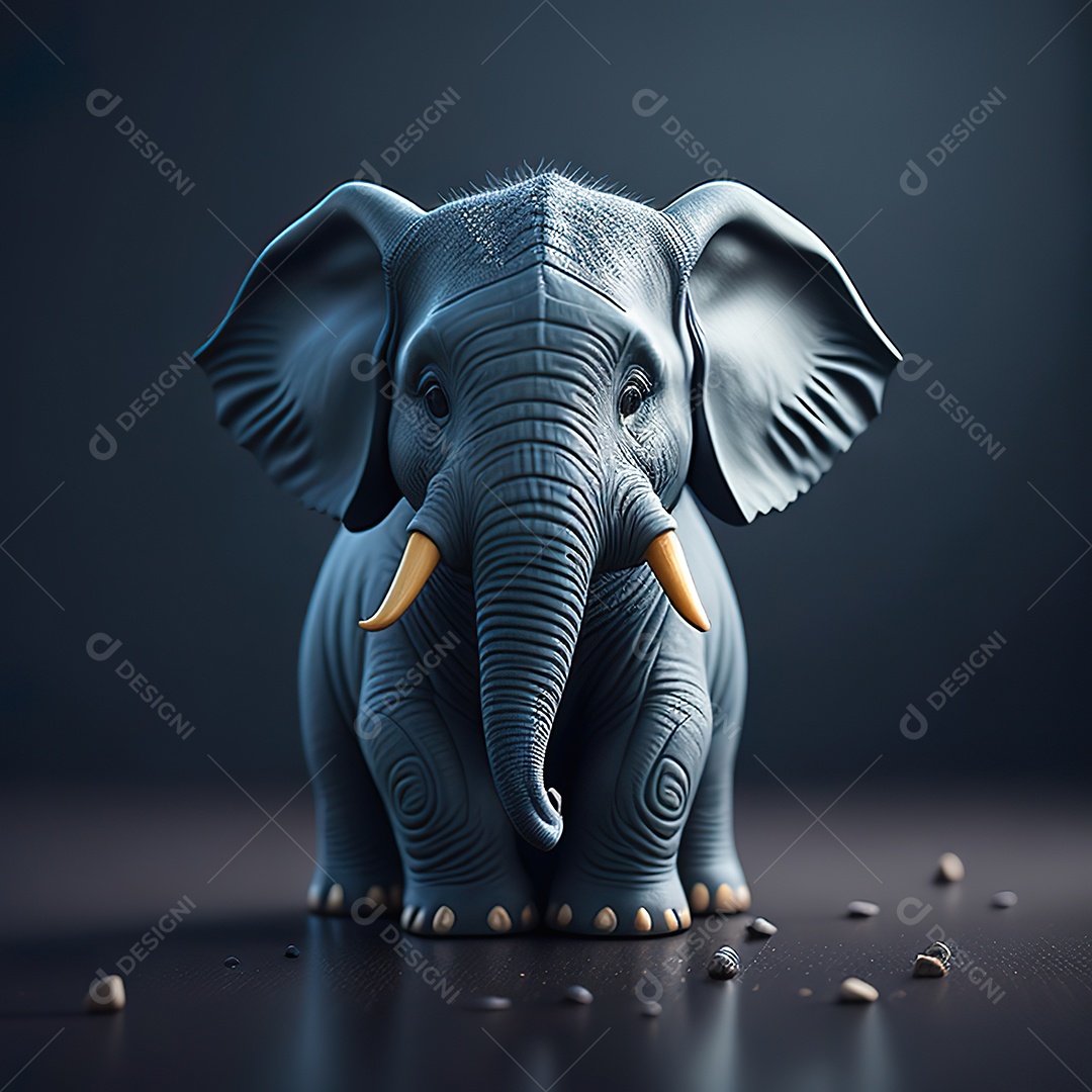 Desenho realista de elefante