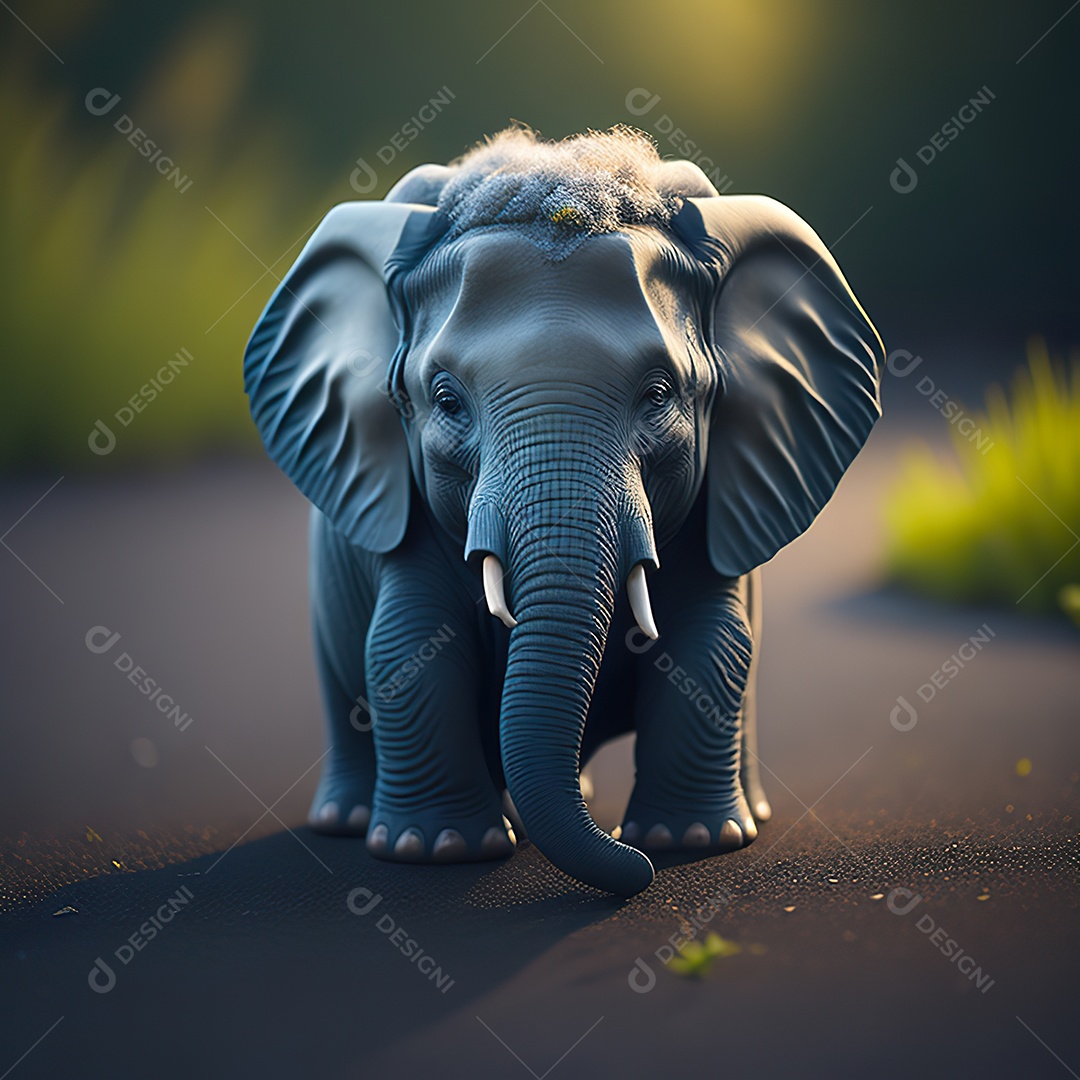 Desenho realista de elefante