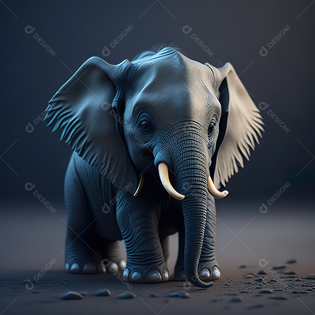 Desenho realista de elefante