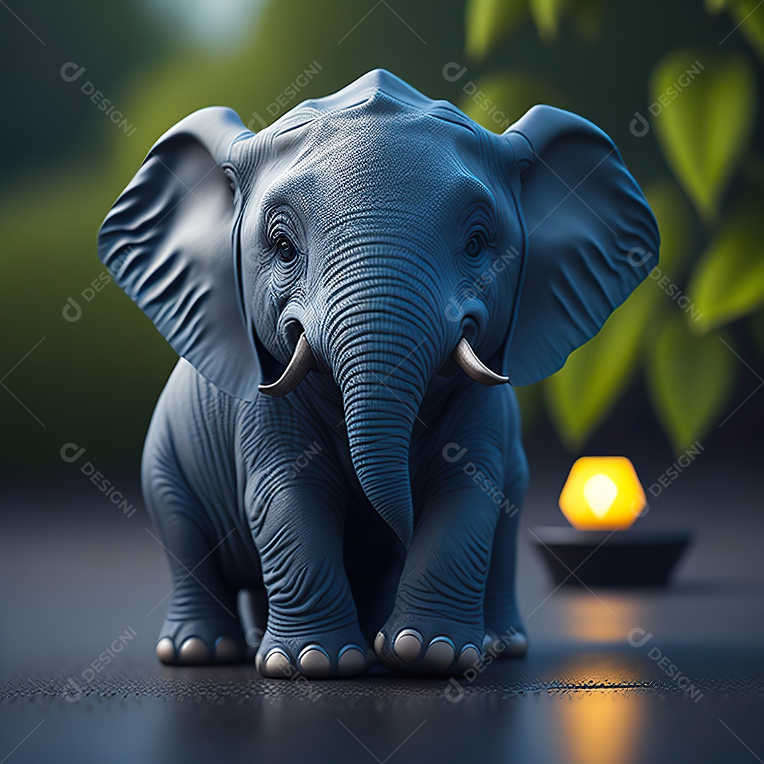 Desenho realista de elefante