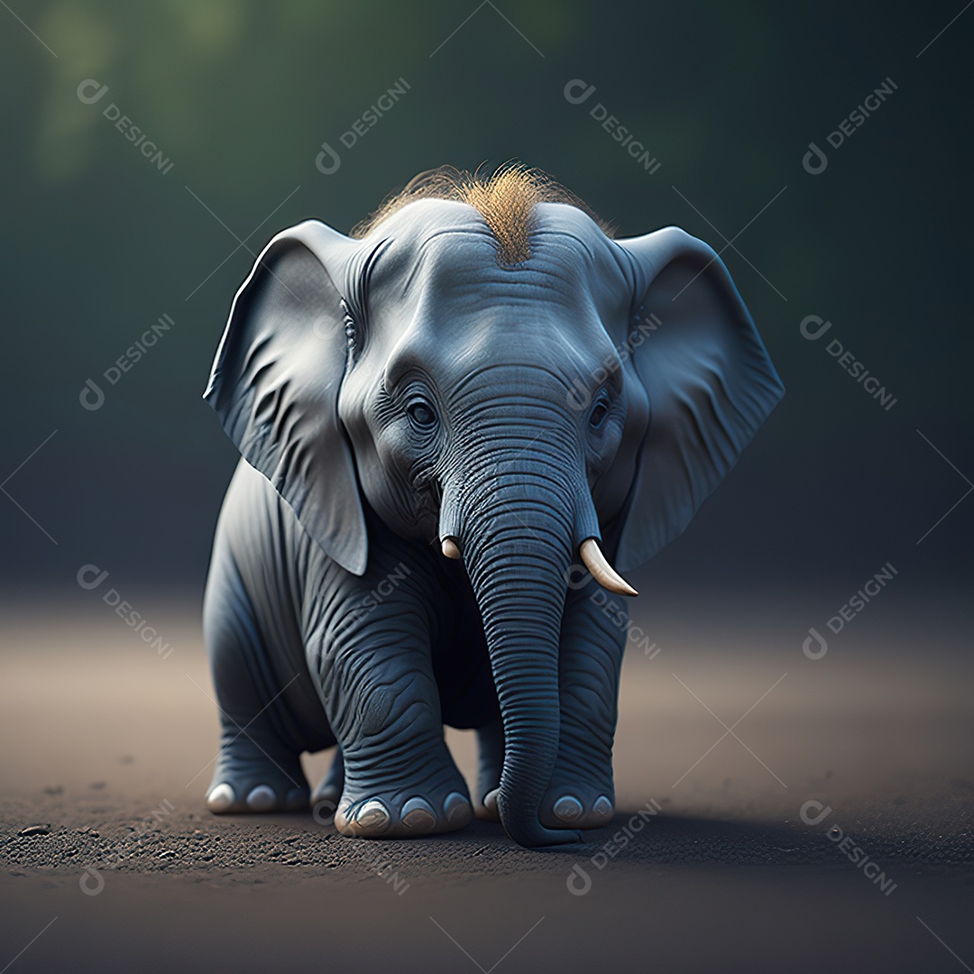 Desenho realista de elefante