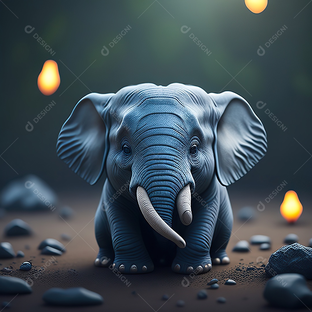 Desenho realista de elefante