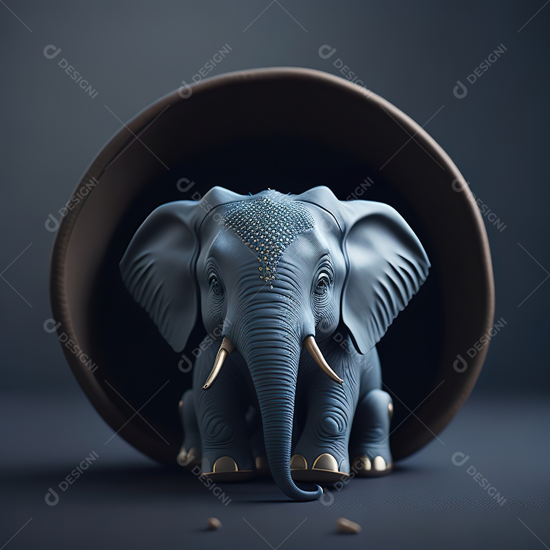 Desenho realista de elefante