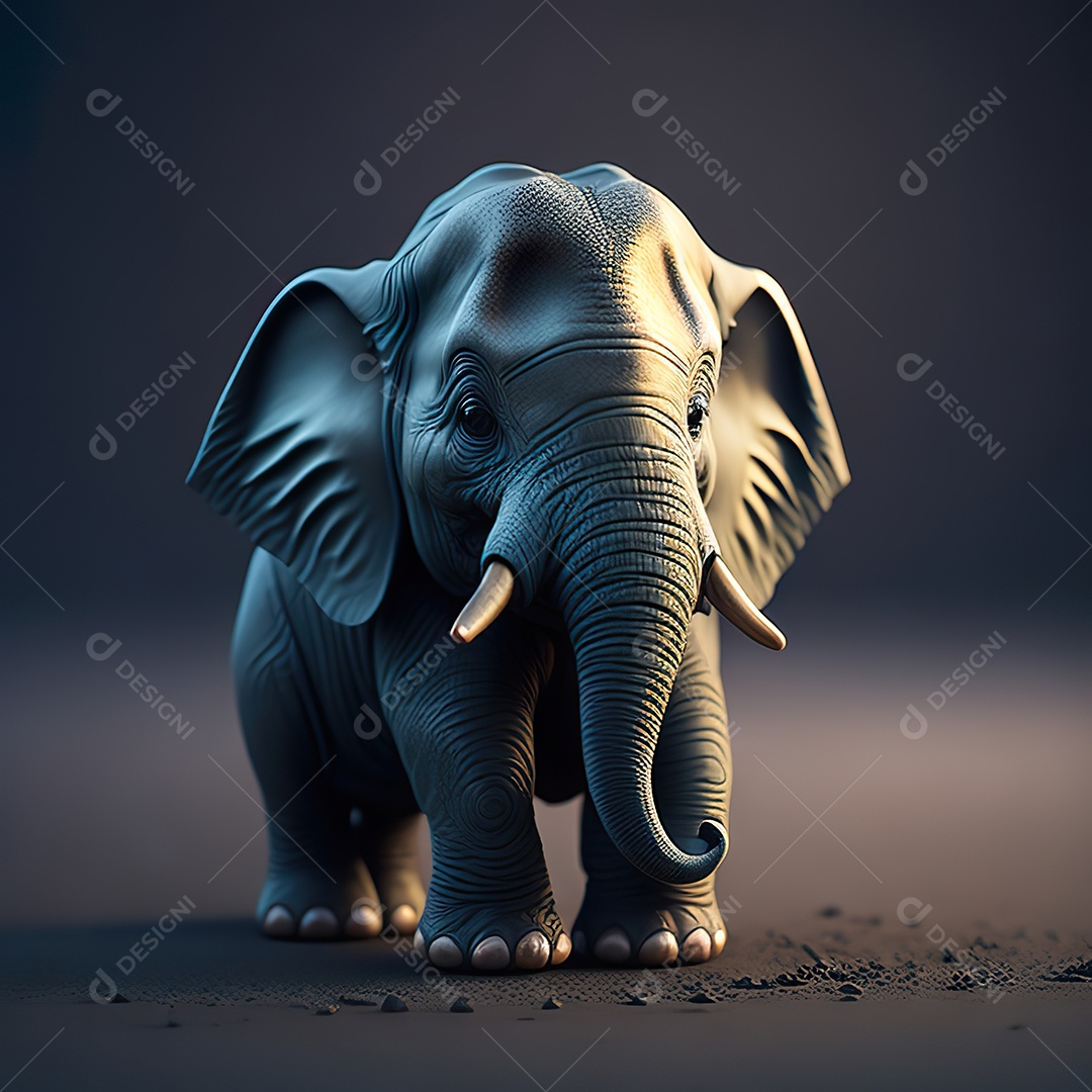 Desenho realista de elefante